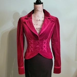 Burgundy velvet Victorian jacket